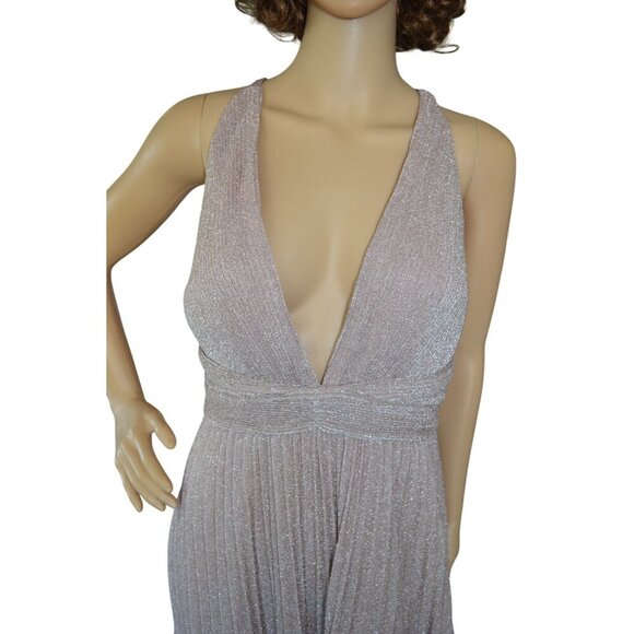 Lulus Especially Stunning Blush Pink Sparkly Pleated Maxi Prom Dress Size Medium - Picture 5 of 12